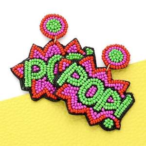 Pendientes de Moda Hechos a Mano, Ligeros, Bordados con Cuentas de Vidrio para Fiesta - Product Image 1