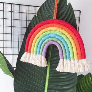 Colgante de pared de calidad premium hecho a mano decoración de habitación de niños tejido Arco Iris colgante de pared Boho Arco Iris para exportación mundial - Product Image 4