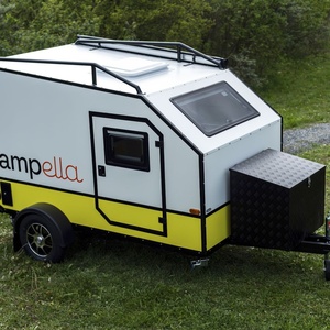 Campella Mini Caravan 2 Person Yellow Aluminum Travel Trailer Lightweight Modern <b>Camping</b> RV with <b>Storage</b> <b>Box</b> - Product Image 2