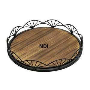 Bandeja de servidor de comida para desayuno, vajilla decorativa de forma personalizada, decoración de mesa, bandeja de servicio, bandeja de Metal para servir desayuno - Product Image 4