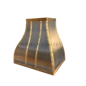 Hotte murale de cheminée artisanale personnalisée, design à bandes et rivets, la plus vendue - Product Image 5