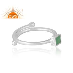 Tendance Design 925 Sterling Silver Natural Chrysoprase Gemstone Ring Custom Design Bijoux Pour Femmes Cadeau Pour Elle - Product Image 4