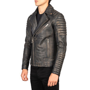 Chaqueta de Cuero para Hombre de Venta Directa de Fábrica con Diseño Clásico, Chaqueta de Cuero Genuino para Hombre de Primera Calidad al por Mayor - Product Image 2