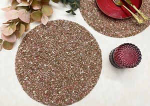 Napperon de luxe perlé fait à la main, riche aspect, pièce de centre décoratif en or - Product Image 3