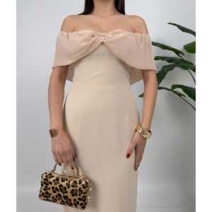 Vestido de Chifón sin Tirantes 2091 con Cintura Natural y Elegante Adorno de Satén en Forma de Globo - Product Image 6