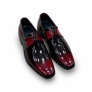 Zapatos Oxford de Vestir de Cuero Patentado para Hombre Obexa Premium, Zapatos Formales de Lujo para Bodas y Fiestas, Otoño/Invierno, Borgoña y Negro - Product Image 1