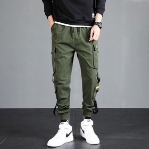 Nouveau modèle de pantalon cargo pour homme avec logo personnalisé pantalon de sport décontracté en tricot uni respirant avec poches - Product Image 2