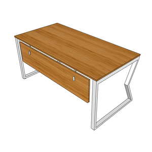 MBamboo 160x80cm Wood Surface <b>Desk</b> with Assembled Iron Legs Simple Design <b>Computer</b> Table for Bedroom Featuring Drawer Cup Holder - Product Image 4