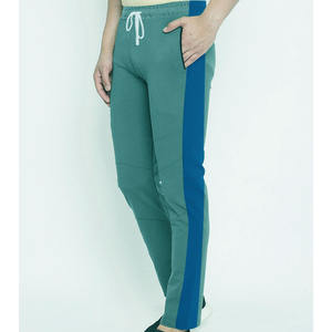 Vente en gros Pantalon Slim Fit en jersey pour hommes-Gris ardoise avec rayures de couleur marine Respirant 100% coton Poches zippées Cool & Confortable personnalisé - Product Image 6