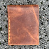 Portefeuille pour homme en cuir de vachette Crazy Horse de luxe Anwar Enterprises, fait main, fermeture ouverte, fonction antivol, tendance