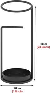 Handcrafted Minimalist Black Round Metal <b>Umbrella</b> <b>Stand</b> Iron Home Entryway and Office Holder for Homes and Hotels - Product Image 2