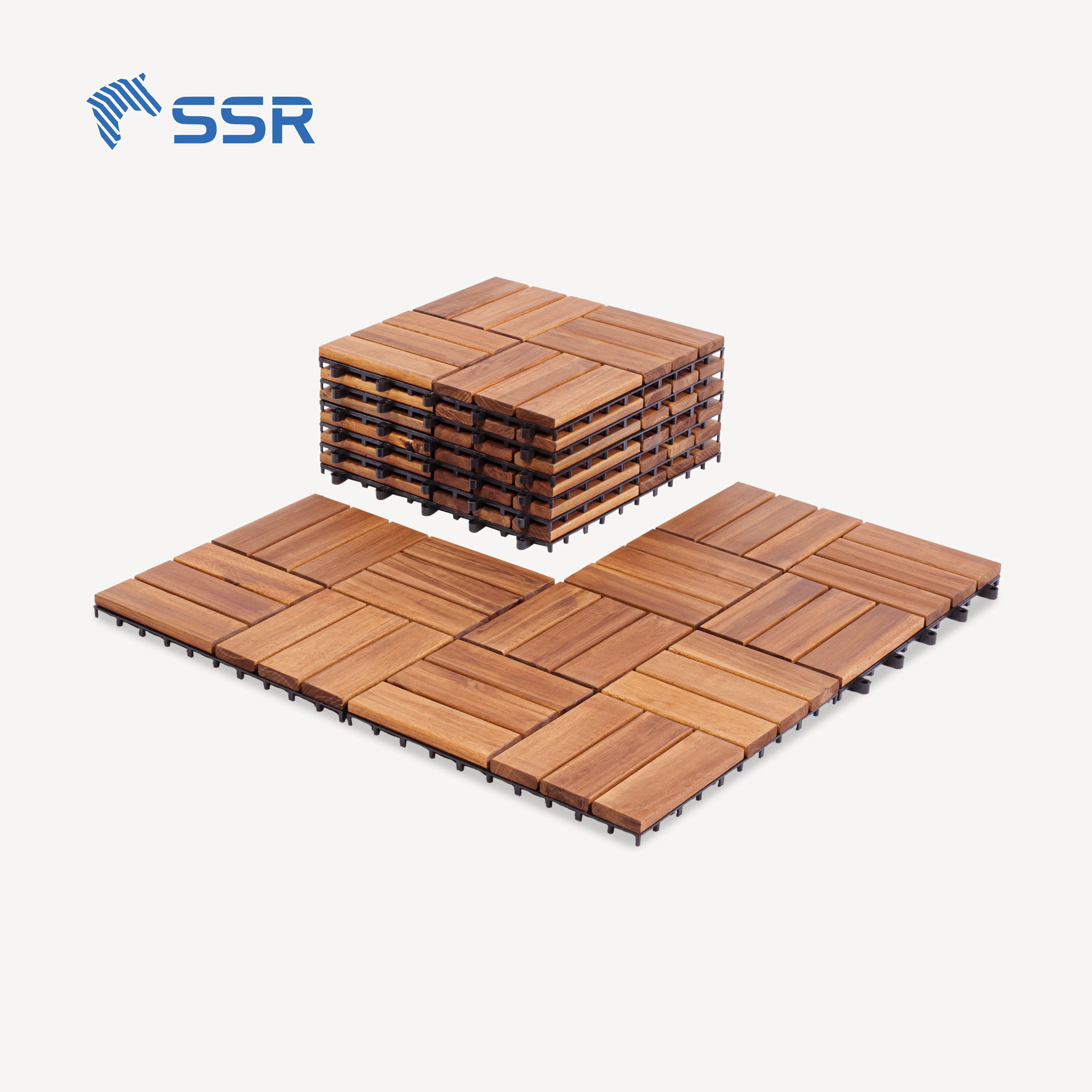 SSR VINA-carreaux de terrasse en bois d'acacia-produit de bricolage carreaux de sol carreaux de pont extérieur fabriqué au Vietnam