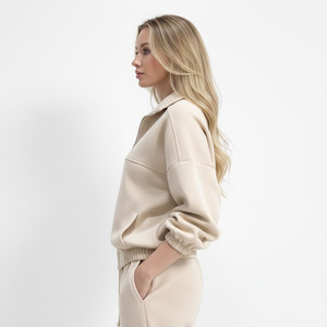 Ensemble de sweat-shirts pour femmes, personnalisé avec un logo, décontracté, d'hiver, en tricot, avec des lettres, écologique, respirant - Product Image 3