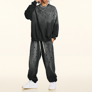 ชุดวอร์มสองชิ้นของผู้ชายชุดวอร์มกางเกงโอเวอร์ไซส์วินเทจโอเวอร์ไซส์ออกแบบได้ตามต้องการ - Product Image 2