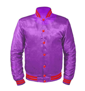 Chaqueta universitaria de satén para hombre de talla grande personalizada transpirable con logotipo bordado chaqueta de invierno de nuevo estilo al por mayor - Product Image 1