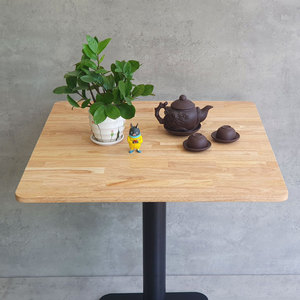 Minimalist <b>Wood</b> <b>Top</b> Dining <b>Table</b> with Square Iron Base 70cm Square Assembled for Kitchen Use-CFD68151 - Product Image 4