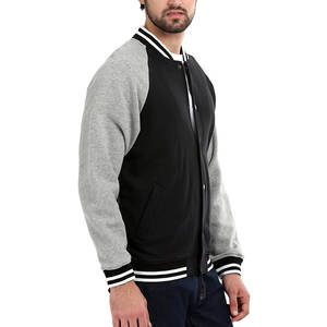 Custom Made Men's Premium Quality Fleece Varsity Jacket Solid Color with Stand CollegeBaseballjacket for men - Product Image 3