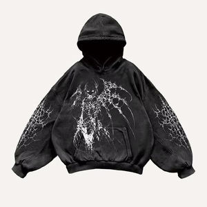 Sudadera con Capucha Casual para Hombre, con Parches 3D, Estampado Floral de Calaveras, Ecológica, Resistente al Viento, Tela Francesa Suave, Logotipo Bordado, Invierno - Product Image 6