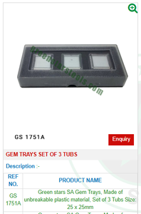 Bandejas de piedras preciosas Juego de 3 tinas GS 1751A Herramientas de joyería para joyería - Product Image 2