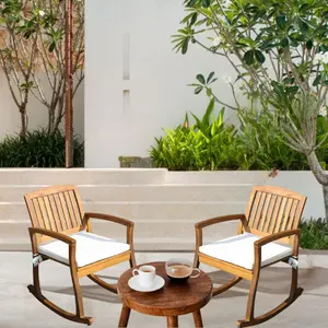 Rocking Chairs With Cushion Outdoor Furniture Factory Price Patio Furniture Modern Rocking Chairs Wooden Vietnam Manufacturer