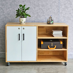 Minimalist Natural Wood Mobile Personal <b>Locker</b> 100x40x65cm-TCN68032 - Product Image 3