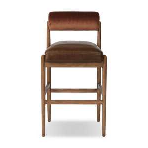 Modern Wooden Bar Chair With <b>Leather</b> Cushion Indoor Cafe Dining Chair Solid Wood Restaurant Hotel Seating Furniture - Product Image 1