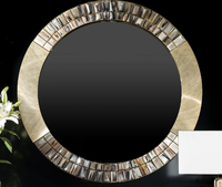 Miroir Mural Rond de Luxe Moderne et Élégant, Fait Main, Écologique, pour la Maison, le Bureau, la Zone de Soin Personnel, la Décoration de Restaurant et de Mariage