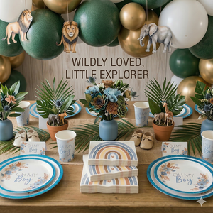 Kit de Vajilla Desechable para Fiestas y Baby Showers Oh My Boy - Platos, Vasos y Servilletas de Papel - Venta al por Mayor Sostenible desde China - Product Image 5