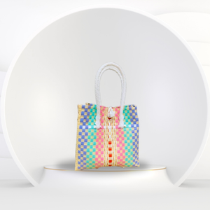 Bolso de mano de tejido suave hecho a mano para mujer, versátil plástico reciclado, accesorio de ropa Sembagi a todo color de moda - Product Image 4