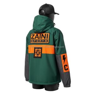 Veste coupe-vent en nylon premium pour femmes 150 GSM en panneaux de couleur vert orange gris avec logo brodé personnalisé Veste pour femmes - Product Image 5