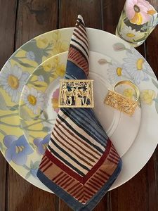 Rond de serviette vintage égyptien de luxe, design unique de couronne en métal avec finition dorée mate, fer classique pour les fêtes de mariage - Product Image 6