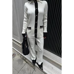 Pantalon de costume pour femme Cornelia 9962 avec bordure côtelée - Product Image 1