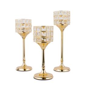 Bougeoirs Bougeoirs avec couvercle en verre Bougeoir en cristal avec perles de cristal élégant pour table à manger basse - Product Image 3