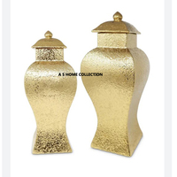 Céramique or temple pot porcelaine neige gingembre pot décoration maison décor vase avec couvercle Home Decor Grand Vase à Fleurs