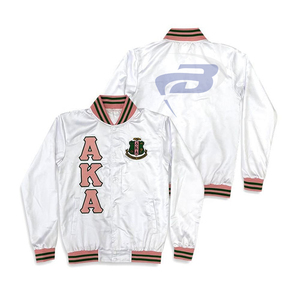 Alfa |   Kapa |   Chaqueta Bomber Varsity de Invierno con Estampado Digital de la Hermandad Alpha, Ropa Griega de Alta Calidad para Mujeres de la Hermandad AKA - Product Image 1