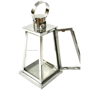 Linterna de mesa de acero inoxidable de nuevo estilo con vidrio lateral para bodas en casa fiestas decoraciones de Navidad linterna colgante - Product Image 5