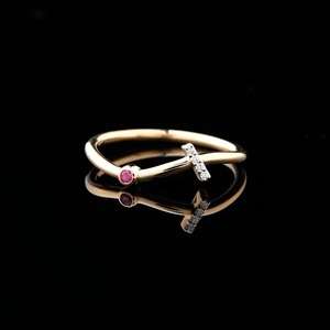 Bague fine plaquée or 14 carats à forte demande Bague de fiançailles de conception torsadée unique avec bande incurvée pour les commandes en vrac - Product Image 1