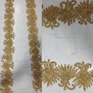 Pure <b>Beaded</b> Embroidery Lace Fabric for Bridal Garments Bags Elegant Embellished Fabric for Dress Making and Crafts - Product Image 5