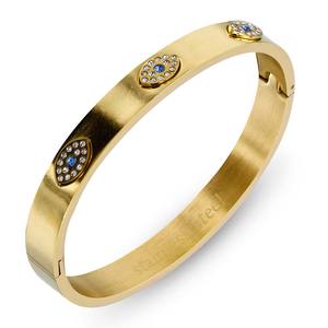 Brazalete Unisex de Acero Inoxidable con Diseño de Ojo Turco Chapado en Oro, Joyería de Moda - Product Image 3