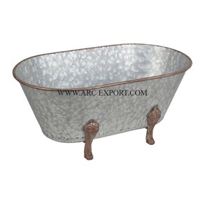 Farmhouse Galvanized Garden <b>Plant</b> Tub For Wholesale Rustic Garden Style Home Decoration Indoor and <b>Outdoor</b> <b>Plants</b> Tub In India - Product Image 5