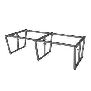 Industrial-Style 4-Person Cluster Table with 240x120cm Assembled Steel Legs Mounting <b>Brackets</b> for Modesty Panels Dining HCTC026 - Product Image 3