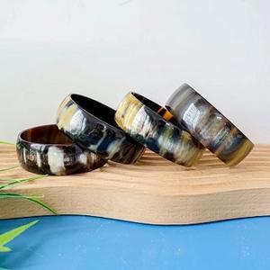 Bracelet en corne de buffle, corne noire, fabriqué par des artisans indiens, boutons de manchette et bracelet en corne de buffle, fabriqué en Inde - Product Image 2