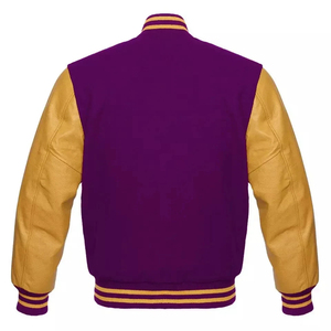 เสื้อแจ็คเก็ตหนังผสมขนสัตว์ผู้ชายแบบคอตั้ง สไตล์ Letterman สำหรับฤดูหนาว รุ่น Custom Versity - Product Image 3
