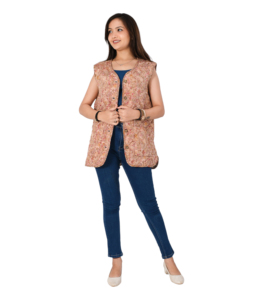 Chaqueta de algodón hecha a mano, chaqueta estampada a mano, ropa de invierno reversible de algodón, chaqueta acolchada, abrigos sin mangas acolchados de algodón - Product Image 1