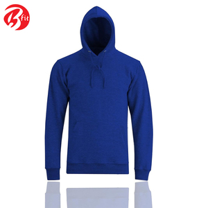En couleur bleue 100% coton sweats à capuche thermiques qualité supérieure conception personnalisée tenue décontracté manches longues hommes sweats à capuche - Product Image 2