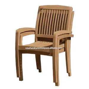 Teak wooden garden sets price outdoor furniture Stacking Teak Chairs indonesia timber