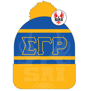 หมวกบีนนี่สีน้ำเงินเข้มซิกม่าโรม่าพร้อมแจ็คการ์ดถักลายโลโก้ทีมและแผ่นติดข้อมือเสื้ออะคริลิคอุ่นสำหรับฤดูหนาว - Product Image 5