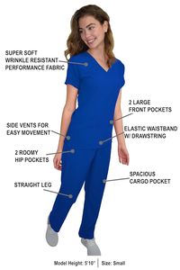 Respirant Coton Scrubs Uniforme Ensembles Pour Femmes Scrubs Médicaux Survêtement Pantalon Soins Infirmiers Scrubs Hôpital Médecin Uniforme En Gros - Product Image 6