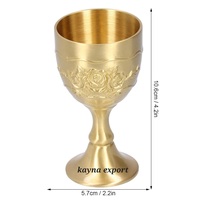 Coupe Kiddush Judaica très vendue, qualité supérieure, en laiton, finition or 24 carats, faite à la main, forme flûte, style classique