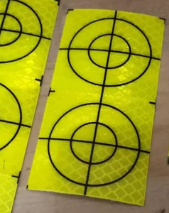 UK Seller Pack of 30 Retro Yellow 50x50 mm Adhesive Survey <b>Targets</b> <b>for</b> EDM Retro Style Arrow Type <b>Shooting</b> Accessories - Product Image 4